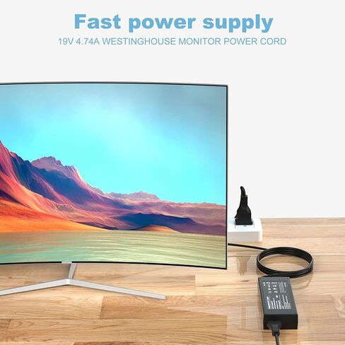 19V DC مصدر الطاقة لتلفزيون Westinghouse HD 24 32 40 42 46 بوصة عريضة LD-3240 LD-3255VX LD-3235 LD-3237 LD-3255VX LD-3257DFUW40TA2W UW40T8LW UW32SC1W LED HDTV LCD محول شاحن الحبل in Kuwait