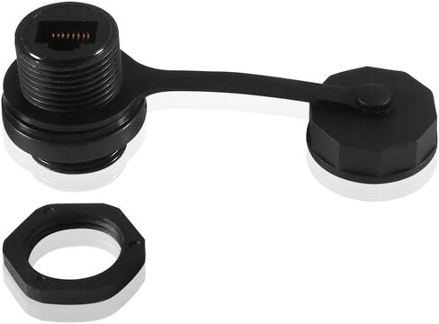 2 قطعة كابل إيثرنت LAN موصل CAT5/5e/6 RJ45-8P لوحة صناعية محمية جبل حاجز التغذية من خلال مقرنة مع غطاء مقاوم للماء IP67 مقاوم للغبار معيار صناعي خارجي in Saudi Arabia