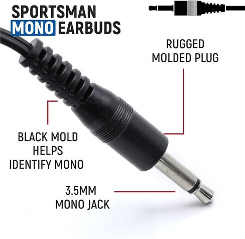 راجيد راديوز سماعات اذن اسفنجية من سبورتسمان - مكبرات صوت سباق احادية - قابس 3.5 ملم in Kuwait