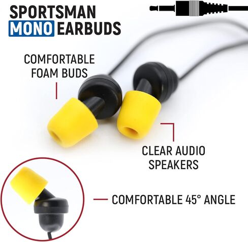 راجيد راديوز سماعات اذن اسفنجية من سبورتسمان - مكبرات صوت سباق احادية - قابس 3.5 ملم in Kuwait