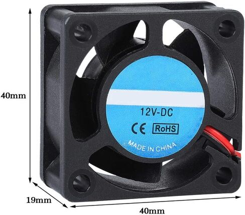Bewinner 1.5x1.5x0.7 بوصة DC 12V 0.15A 4020 مروحة تبريد صغيرة، مروحة بلاستيكية 5 شفرات صغيرة الضوضاء / حجم هواء كبير / مروحة تبريد طويلة العمر مع حامل الأكمام in Kuwait