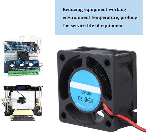 Bewinner 1.5x1.5x0.7 بوصة DC 12V 0.15A 4020 مروحة تبريد صغيرة، مروحة بلاستيكية 5 شفرات صغيرة الضوضاء / حجم هواء كبير / مروحة تبريد طويلة العمر مع حامل الأكمام in Kuwait