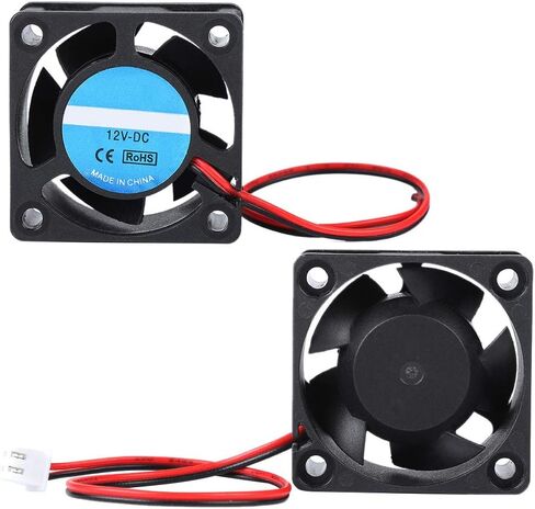 Bewinner 1.5x1.5x0.7 بوصة DC 12V 0.15A 4020 مروحة تبريد صغيرة، مروحة بلاستيكية 5 شفرات صغيرة الضوضاء / حجم هواء كبير / مروحة تبريد طويلة العمر مع حامل الأكمام in Kuwait