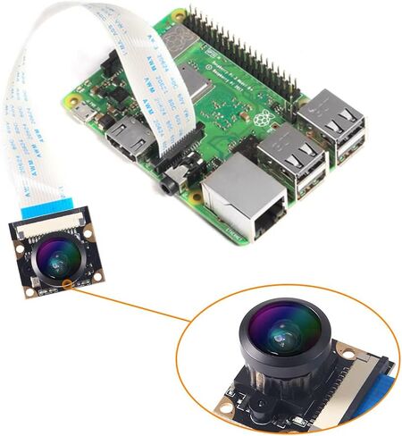 DORHEA لكاميرا Raspberry Pi 4 B كاميرا ويب 222 FoV كاميرا زاوية واسعة للرؤية الليلية 5 ميجابكسل 1080p OV5647 وحدة فيديو كاميرا لـ Raspberry Pi Model 3 A/B/B+، Pi 2 وRaspberry Pi 3,3 B+ in Kuwait