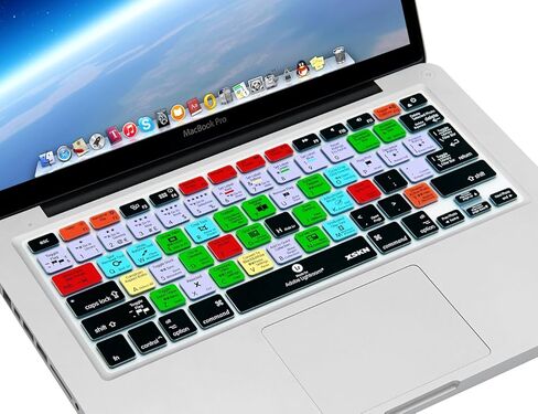 XSKN MacBook Shortcuts Design Series Adobe Hotkey MacBook Hot Keys سيليكون غطاء لوحة مفاتيح الكمبيوتر المحمول لجهاز MacBook 13" MacBook 13" 15" 17"، تخطيط أمريكي وأوروبي (Photoshop) in Saudi Arabia