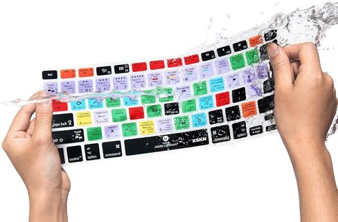 XSKN MacBook Shortcuts Design Series Adobe Hotkey MacBook Hot Keys سيليكون غطاء لوحة مفاتيح الكمبيوتر المحمول لجهاز MacBook 13" MacBook 13" 15" 17"، تخطيط أمريكي وأوروبي (Photoshop) in Saudi Arabia
