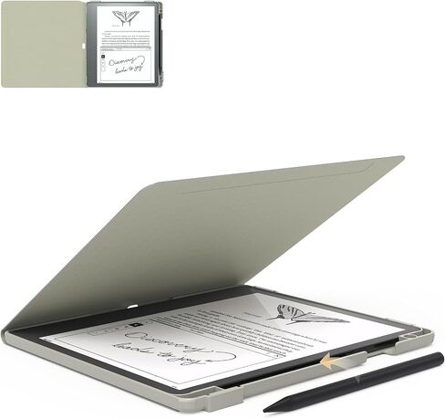 حافظة E NET-CASE لجهاز Kindle Scribe (إصدار 2024/2022) - غطاء حماية خفيف الوزن وغطاء خلفي صلب مع خاصية التنبيه التلقائي لجهاز Kindle Scribe 10.2 بوصة 2024/2022 مع حامل قلم (أسود) in Kuwait