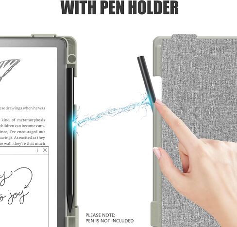 حافظة E NET-CASE لجهاز Kindle Scribe (إصدار 2024/2022) - غطاء حماية خفيف الوزن وغطاء خلفي صلب مع خاصية التنبيه التلقائي لجهاز Kindle Scribe 10.2 بوصة 2024/2022 مع حامل قلم (أسود) in Kuwait