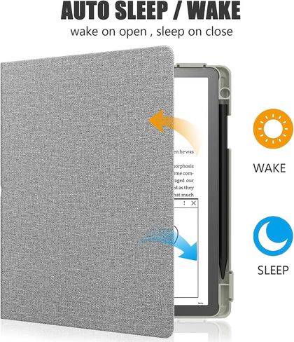 حافظة E NET-CASE لجهاز Kindle Scribe (إصدار 2024/2022) - غطاء حماية خفيف الوزن وغطاء خلفي صلب مع خاصية التنبيه التلقائي لجهاز Kindle Scribe 10.2 بوصة 2024/2022 مع حامل قلم (أسود) in Kuwait