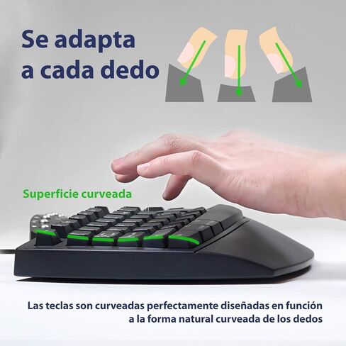 بيريكس لوحة بيريبورد-512W ES USB Teclado Ergonomico - 19.09x9.29x1.97 بوصة - بلانكو - QWERTY Español in Kuwait