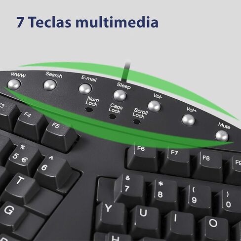 بيريكس لوحة بيريبورد-512W ES USB Teclado Ergonomico - 19.09x9.29x1.97 بوصة - بلانكو - QWERTY Español in Kuwait