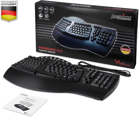 بيريكس لوحة بيريبورد-512W ES USB Teclado Ergonomico - 19.09x9.29x1.97 بوصة - بلانكو - QWERTY Español in Kuwait