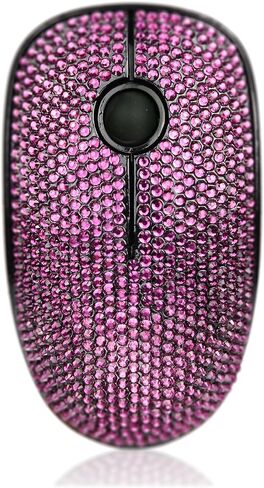 Luxury Bling Dazzling Crystal Rhinestone 2.4G Wireless Mouse for Laptop, Notebook, PC, Computer, MacBook, Girls Gift - AB Blue in Kuwait