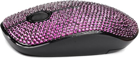 Luxury Bling Dazzling Crystal Rhinestone 2.4G Wireless Mouse for Laptop, Notebook, PC, Computer, MacBook, Girls Gift - AB Blue in Kuwait