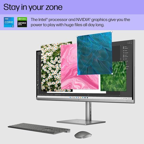 كمبيوتر HP Envy الكل في واحد مقاس 34 بوصة، شاشة WUHD، Intel Core i5-12400، ذاكرة الوصول العشوائي 16 جيجابايت، 512 جيجابايت SSD، رسومات NVIDIA GeForce GTX 1650، Windows 11 Home، 34-c1010 (2023)، فضي (متجدد) in Kuwait