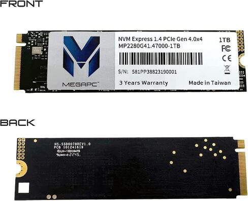 محرك الأقراص الصلبة الداخلي MegaPC PCIe SSD 4 تيرابايت NVMe M.2 2280، واجهة PCIe Gen 4.0 x4، سرعة تصل إلى 7000 ميجابايت/ثانية، تخزين وتوسيع الذاكرة لأجهزة الكمبيوتر المكتبية والكمبيوتر المحمول AIO in Kuwait