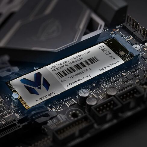 محرك الأقراص الصلبة الداخلي MegaPC PCIe SSD 4 تيرابايت NVMe M.2 2280، واجهة PCIe Gen 4.0 x4، سرعة تصل إلى 7000 ميجابايت/ثانية، تخزين وتوسيع الذاكرة لأجهزة الكمبيوتر المكتبية والكمبيوتر المحمول AIO in Kuwait