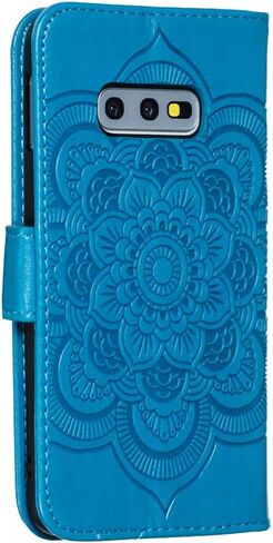 LEECOCO for Galaxy S10e Case Mandala Embossing Luxury PU Leather Flip Notebook Wallet Bookstyle Magnetic Stand Card Slot Folio Bumper Protection Cover for Samsung Galaxy S10e Mandala Black LD in Kuwait