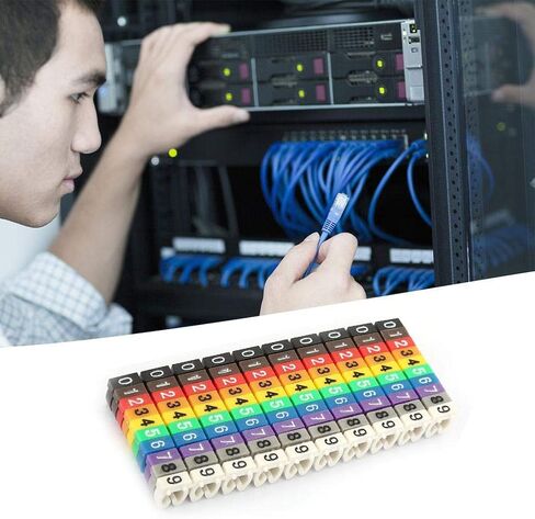 Fafeicy Wire Markers, 100 PCS KCM-6MM 6 Square, Plastic Wire Number Labels for Marking Color Coded Cables in Saudi Arabia