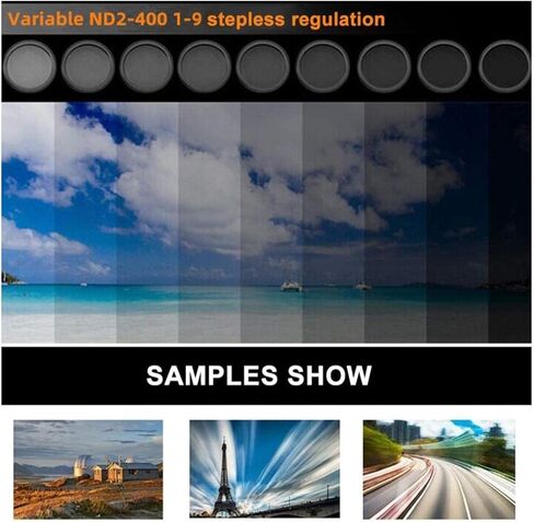 فلتر عدسة كاميرا للهاتف الخلوي، 37 ملم بمشبك ND 2-400 عدسة كاميرا للهاتف المحمول | فلتر كثافة قابل للتعديل مع مشبك للهاتف لهاتف ايفون والهواتف الذكية سامسونج اندرويد in Kuwait