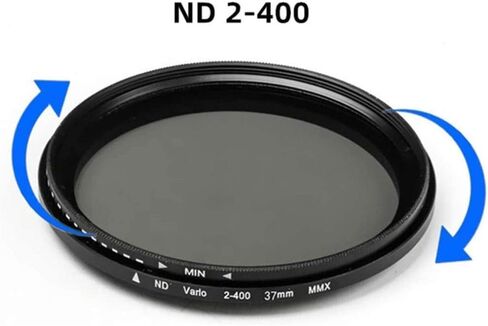 فلتر عدسة كاميرا للهاتف الخلوي، 37 ملم بمشبك ND 2-400 عدسة كاميرا للهاتف المحمول | فلتر كثافة قابل للتعديل مع مشبك للهاتف لهاتف ايفون والهواتف الذكية سامسونج اندرويد in Kuwait