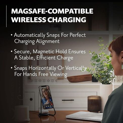 W&P COURANT MAG:2 Wireless Charging Stand - Belgian Linen, 2 in 1 Multi-Device Charger - Magnetic Stand for MagSafe iPhones 16, 15, 14, 13, 12 with Charging Base for AirPod Cases, (Forest) in Kuwait
