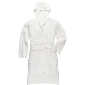 ONSEN Bath Robe - Waffle Weave 100% Supima Cotton Robe with Hood - Fast Absorbing Waffle Knit Bathrobe Unisex Cotton