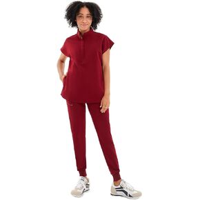 Uniforms World Avant Scrubs for Women Set — Classic fit Top & Slim Jogging Pants, Yoga Waistband, 7 Pockets, Anti-Wrinkle