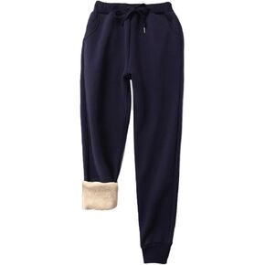 Yeokou Warm Sweatpants Womens Fleece Sherpa Lined Winter Active Running Jogger Pants