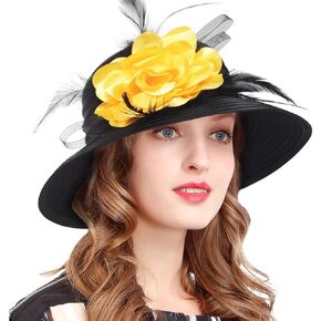 VECRY Womens Church Baptism Wedding Cloche Hat Tea Party Derby Dress Bowler Hats
