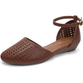 MaxMuxun Womens Roman Ankle Strap Cage Closed Toe Flat Sandals