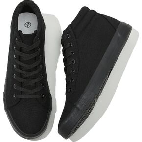 Men's White Canvas Shoes High Top Canvas Sneakers Classic Lace-Up Walking Shoes Light-Weight Soft Casual Shoes Tennis Shoes
