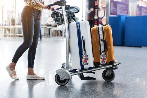 قطعتان من بطاقات الأمتعة فلامينجو، ملصق تعريف غطاء الخصوصية مع حلقة من الفولاذ المقاوم للصدأ وبطاقة عنوان لحقائب السفر وحقائب السفر in Kuwait