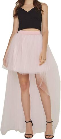 Women's High Low Tutu Dovetail Skirts Overlay Long Tulle Maxi Skirt Girls Hi-Lo Steampunk Skirt for Party Wedding Prom in Saudi Arabia