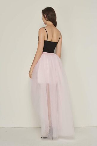 Women's High Low Tutu Dovetail Skirts Overlay Long Tulle Maxi Skirt Girls Hi-Lo Steampunk Skirt for Party Wedding Prom in Saudi Arabia