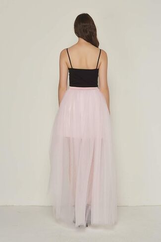 Women's High Low Tutu Dovetail Skirts Overlay Long Tulle Maxi Skirt Girls Hi-Lo Steampunk Skirt for Party Wedding Prom in Saudi Arabia