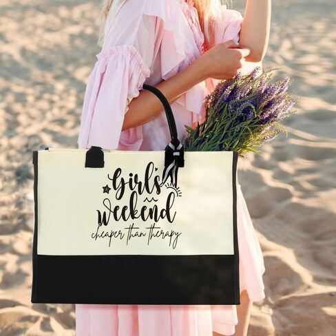 Weekend Bags for Women Travel Canvas Beach Bag Tote Girls Trip Gifts Large Handbags for Friends Female Girlfriend Besties for Birthday Wedding Bridesmaid Holiday Trip Vacation Bachelorette Party 22 in Kuwait