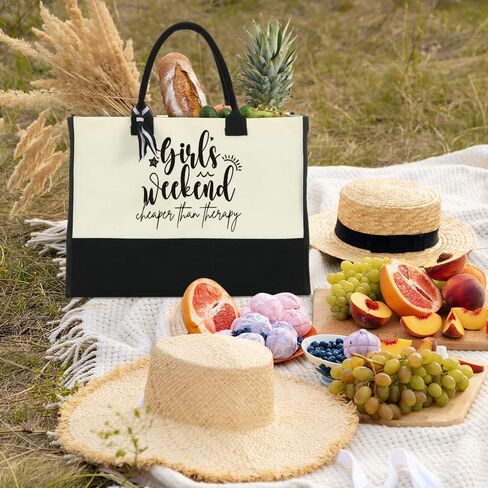 Weekend Bags for Women Travel Canvas Beach Bag Tote Girls Trip Gifts Large Handbags for Friends Female Girlfriend Besties for Birthday Wedding Bridesmaid Holiday Trip Vacation Bachelorette Party 22 in Kuwait