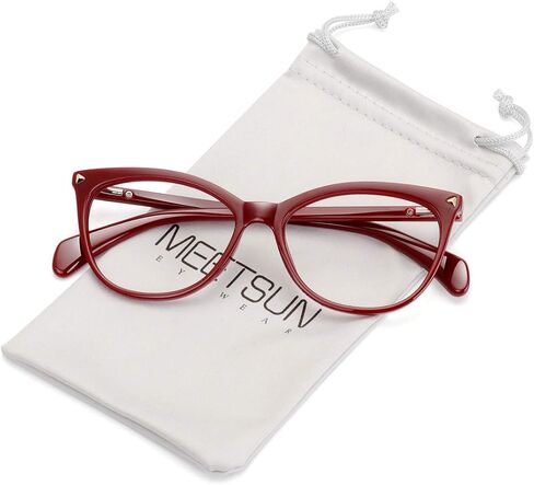 MEETSUN Non Prescription Glasses Frames For Women，Retro Cateye Fake Eyeglasses HD Clear Lens in Kuwait