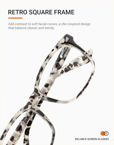 TIJN Unisex Stylish Square Non-Prescription Eyeglasses Glasses Clear Lens Women Men Eyewear in Kuwait