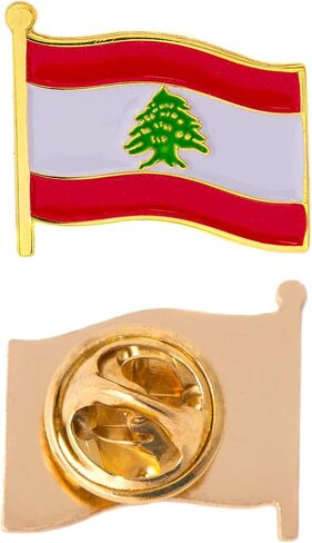 شعار دولة لبنان التلبيب دبوس المينا مصنوعة من المعدن تذكارية قبعة الرجال النساء الوطنية (مرفوع علم التلبيب دبوس ) in Kuwait