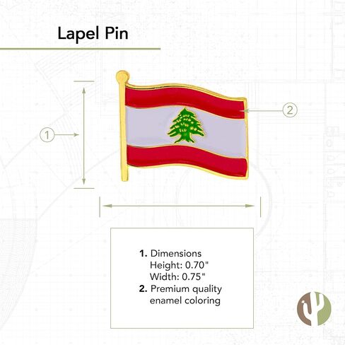 شعار دولة لبنان التلبيب دبوس المينا مصنوعة من المعدن تذكارية قبعة الرجال النساء الوطنية (مرفوع علم التلبيب دبوس ) in Kuwait