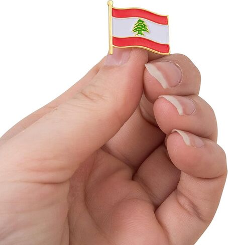 شعار دولة لبنان التلبيب دبوس المينا مصنوعة من المعدن تذكارية قبعة الرجال النساء الوطنية (مرفوع علم التلبيب دبوس ) in Kuwait