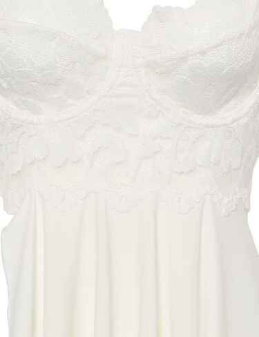 Coquette womens Lace & Microfibrer Babydoll Set (Black Or White) in Kuwait