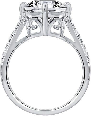 Amazon Collection Platinum plated sterling silver Celebrity Kim Engagement Ring made with Infinite Elements Cubic Zirconia Accents Ring in Saudi Arabia