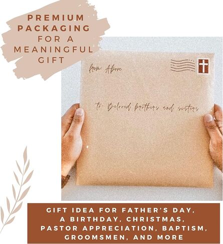 Cross Leather Valet Tray for Men with Scripture Included | EDC Dump Tray Catholic First Communion Gifts for Boys, Christian Gifts for Dad, Thoughtful Gifts for Men in Kuwait