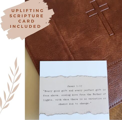 Cross Leather Valet Tray for Men with Scripture Included | EDC Dump Tray Catholic First Communion Gifts for Boys, Christian Gifts for Dad, Thoughtful Gifts for Men in Kuwait