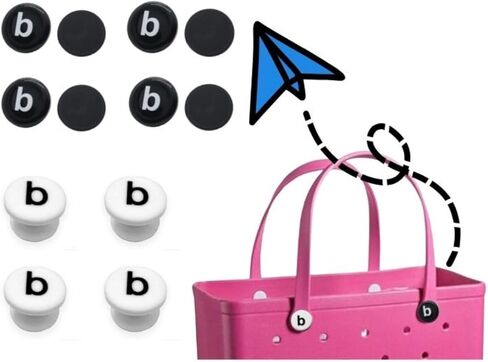 8 قطع أزرار بديلة لحقيبة الشاطئ، ومسامير بديلة مطاطية لحقيبة الشاطئ لأشرطة المقبض، وأزرار إصلاح حزام حقيبة الشاطئ XL باللونين الأبيض والأسود in Kuwait