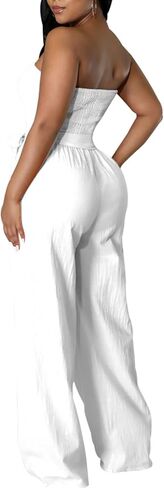 بذلة صيفية كاجوال من LightlyKiss للسيدات بحزام سباغيتي وساق واسعة وسراويل طويلة فضفاضة مناسبة in Kuwait