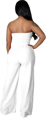 بذلة صيفية كاجوال من LightlyKiss للسيدات بحزام سباغيتي وساق واسعة وسراويل طويلة فضفاضة مناسبة in Kuwait